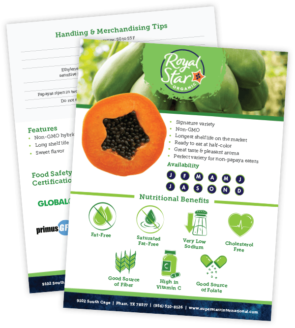 Royal Star Organic Papaya Sell Sheet